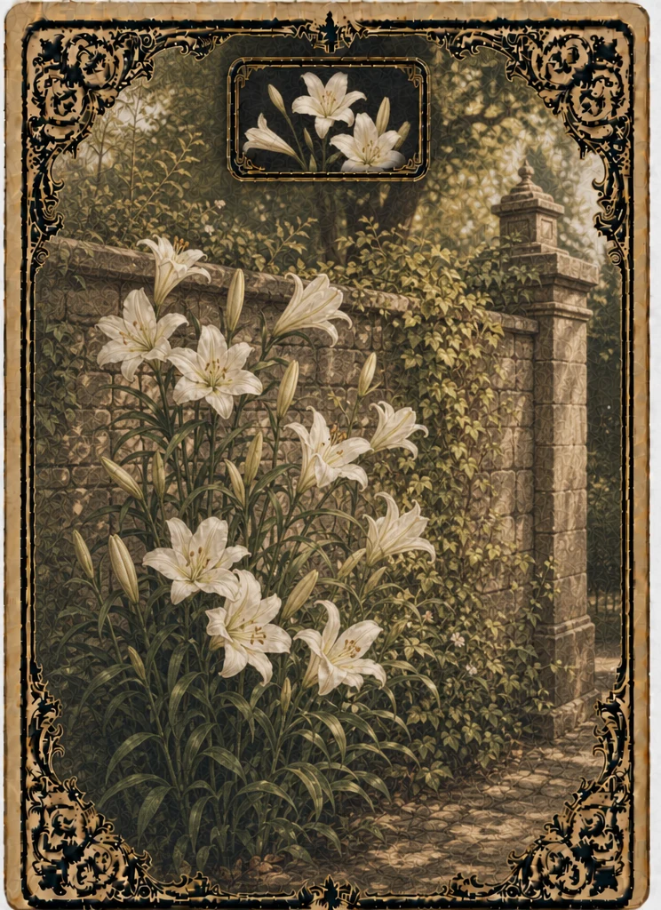 Lilies Lenormand card illustration